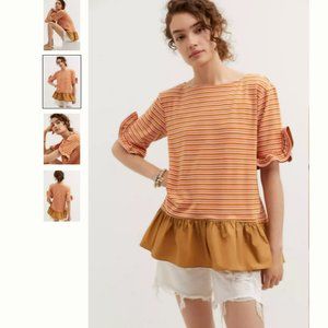 NWT Anthropologie Maeve Ruffled Peplum Top